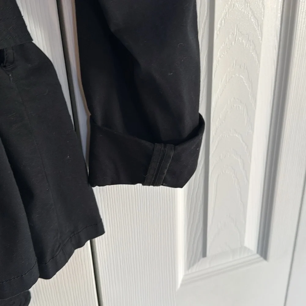 H&M Women's Rich Black Cotton-Blend Belted Waist Utility-Style Jacket - Size 14 - Picture 8 of 11